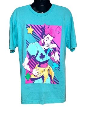 Atsuko Hunter x Hunter Turquoise Japanese Manga Anime Graphic Crew Neck T-Shirt